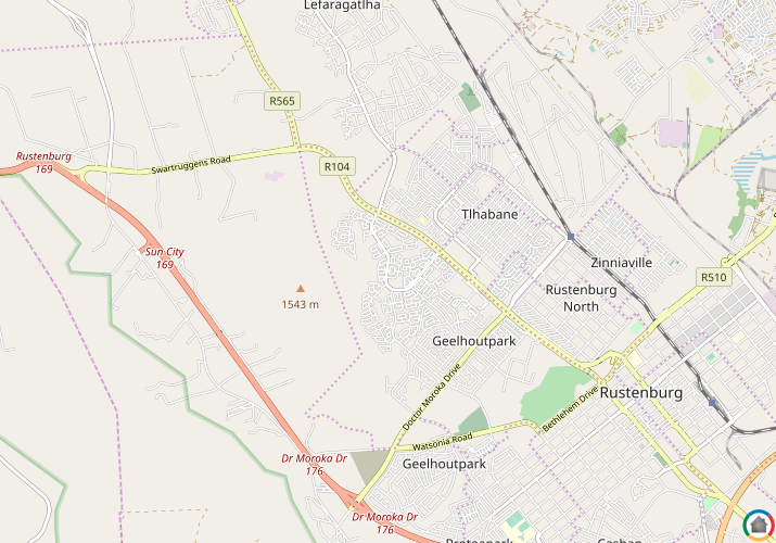 Map location of Tlhabane West